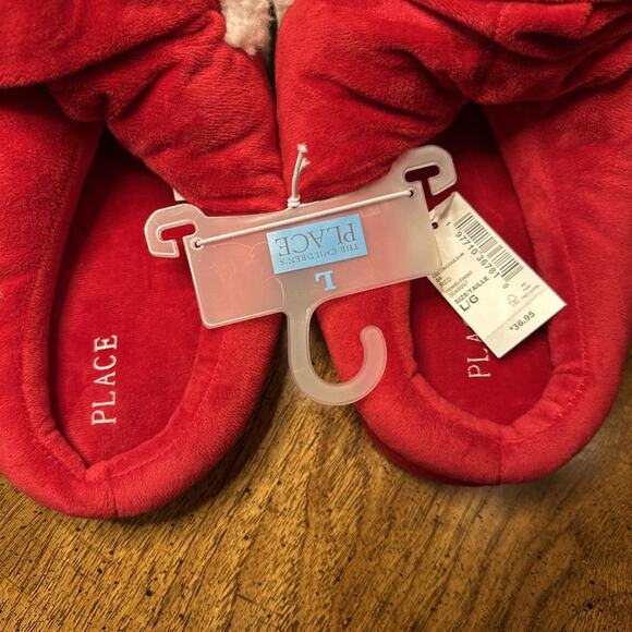 Adult Santa Slippers Size Large Children’s Place Fuzzy Comfy Christmas Holiday - Picture 3 of 6